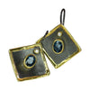 Eclyps Topaz Earrings in Fine Silver Finished with Ruthenium and Gold