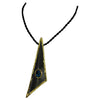 Eclyps Fine Silver Triangular Topaz Pendant on Silk Rope