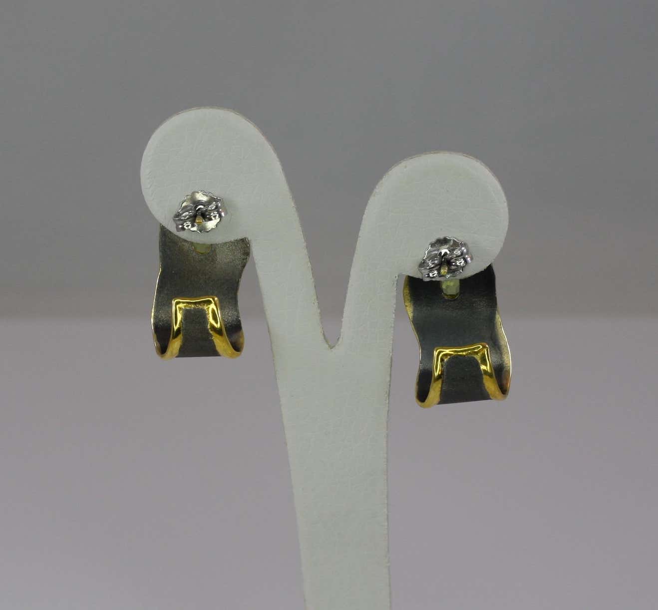 Eclyps Fine Silver Black Ruthenium and 24 Karat Gold Earrings