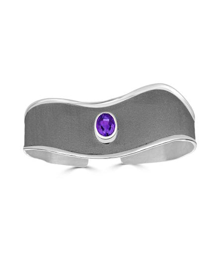 Silver Bracelet Amethyst HEPHESTOS Style 04