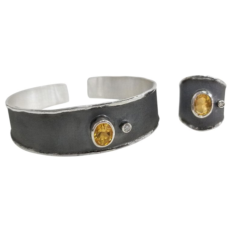 Hephestos Citrine and Diamond Set