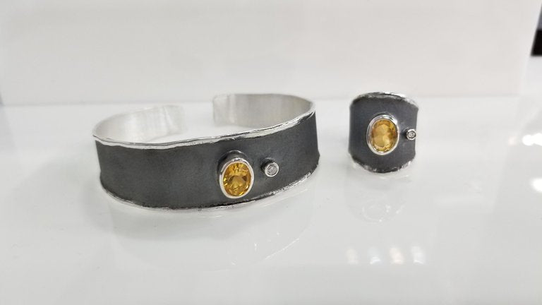 Hephestos Citrine and Diamond Set